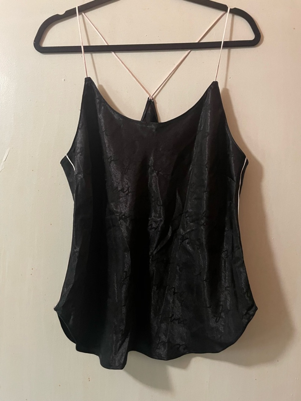 Victoria's Secret Black Satin Spaghetti Strap Camisole